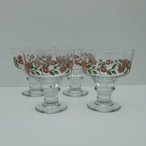 Franciscan Desert Rose Dessert Glasses Footed Sherbet Goblets Margarita Glasses